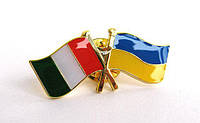 Значок на пиджак флаги Украина Италия