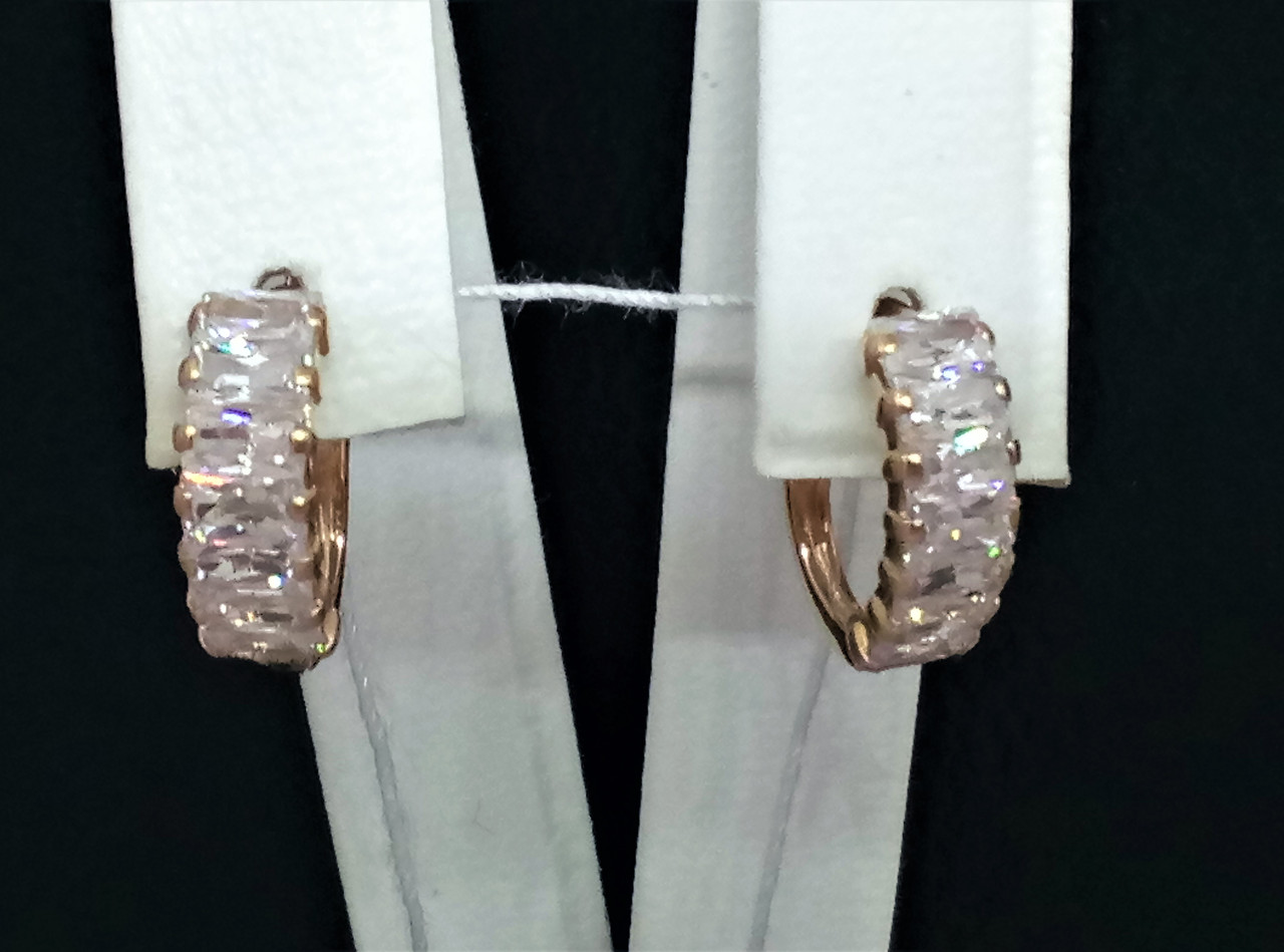 Золоті сережки з фіанітами.   110293