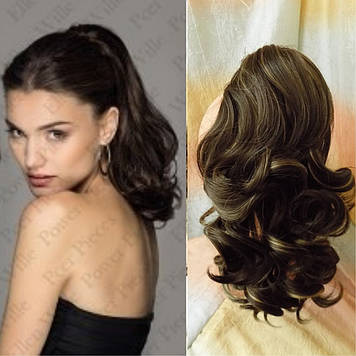 Хвістшиньон кучерявий на крабі темно-русий  6871-8