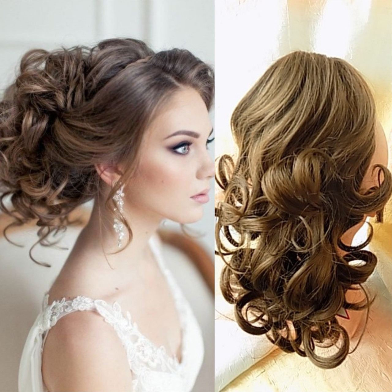 Хвіст шиньон кучерявий на крабі русий мелірованний 6871-10Н124, фото 1