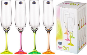Набор бокалов для шампанского Boh.Neon Frozen.190 мл.-4 шт. 168814