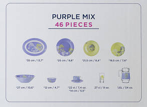Сервіз столовий LUMINARC PURPLE MIX&MAT, 46 пр, фото 3