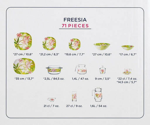 Сервіз столовий LUMINARC CARINA FREESIA, 71 пр, фото 2
