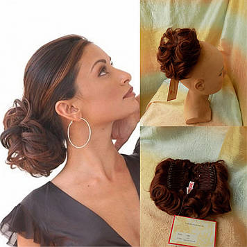 Шиньон накладка коротка на гребінцях яскраво-мідний 988-131