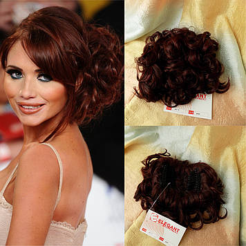 Шиньйон накладка на гребінцях подовжена бургунд 902А-99Т