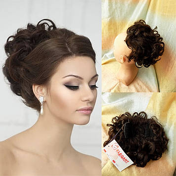 Шиньон накладка на гребінцях подовжена шоколадно-каштанова 902А-4/33