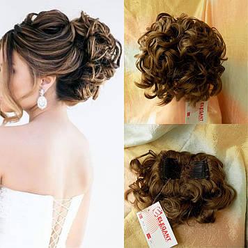 Шиньон накладка на гребінцях подовжена русява 902А-10