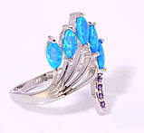 Красиве кільце з вогненним опалом аметистом в сріблі. Кільце вогненний опал 15 розмір, фото 7