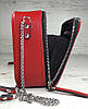 65-2 Натуральна шкіра, Сумка жіноча крос-боді червона, ріжок, фото 8