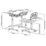 Комплект FunDesk Парта та стілець-трансформери Bambino Grey, фото 7