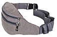 Сумка на пояс из текстиля компактная Q001-12GREY серый, фото 4
