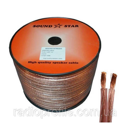 Кабель акустический Sound Star 2х4,0мм.кв. (73х7х0,10) медь в прозрачно ...