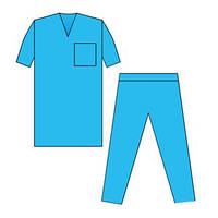 Костюм хірургічний, стерильний, разм. XL (Куртка з кор. рукавом + Штани) 25 г/м2 СМС