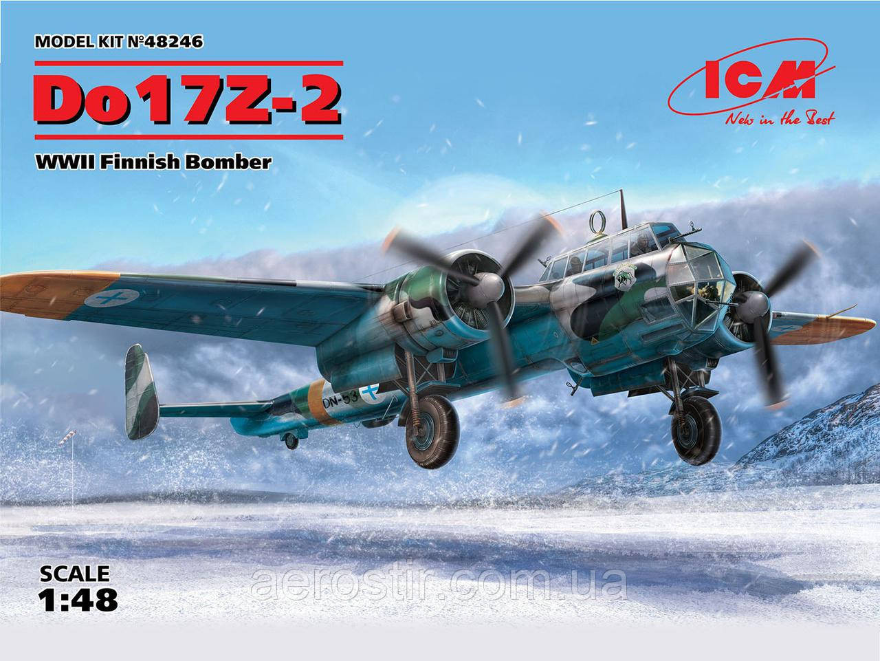 Бомбардувальник ВВС Фінляндії ІІ МВ Do 17Z-2, 1/48 ICM 48246