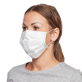 Маска медична Mercator Medical Opero на гумках тришарова (50 шт.) біла