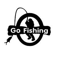 Вінілові наклейки на авто " Go fishing " 20х20 см