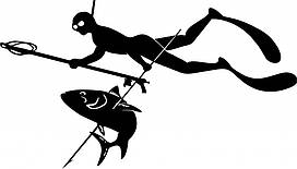 Вінілові наклейки на авто " Підводна охота " 12х20 см