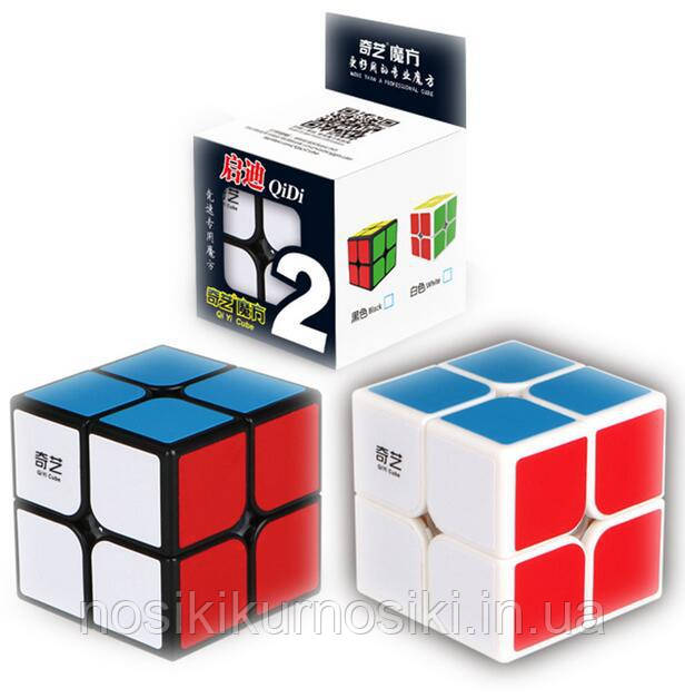Кубик Рубіка 2*2 Qiyi Cube чорний корпус
