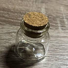 Баночка 30х30 мм скляна з дерев'яним корком, 9 мл, фото 2