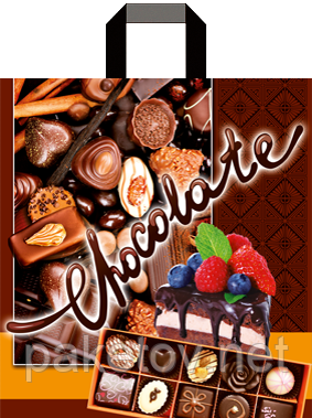 Пакет із ручками петля "Шоколад" (38х43+3) 80 мкм 25 шт./паковання