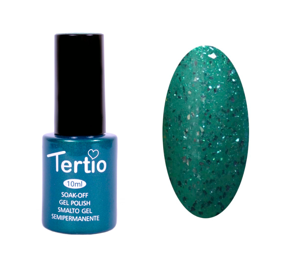 Гель-лак No178 Tertio, Зелений з блискітками