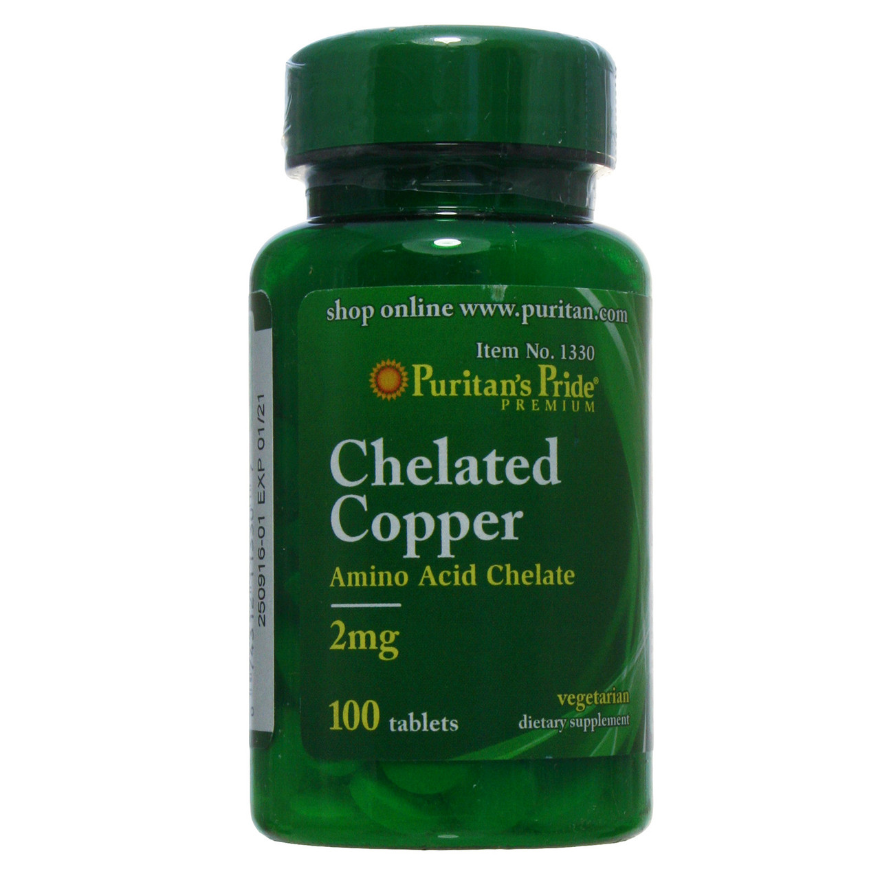 Хелат міді, Copper Chelate 2 mg, Puritan's Pride, 100 таблеток