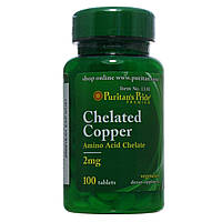 Хелат міді, Copper Chelate 2 mg, Puritan's Pride, 100 таблеток