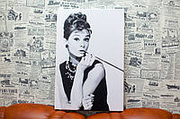 Одри Хепбёрн. Audrey Hepburn. 30х45 см. Картина на холсте.