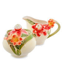 Цукорниця порцелянова з молочником "Георгін" Pavone FM-62/2, фото 1