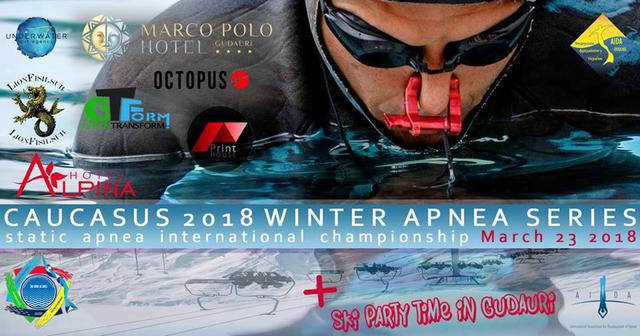 LionFish.sub виступив спонсором на відкритому міжнародному чемпіонаті "Caucasus 2018 winter apnea series" за статичного апное (STA) 23.03.2018 р.