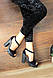 Босоніжки чорні, на стійкому каблуку, фото 4