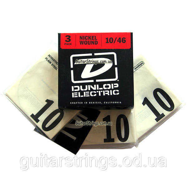 Струны Dunlop DEN1046-3P 10-46 Medium 1 set - фото 5 - id-p245696620