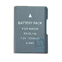 Аккумулятор для фотоаппарата Nikon EN-EL14+ / EN-EL14A silver, 1230 mAh