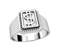 Кільце чоловіче срібне Долар