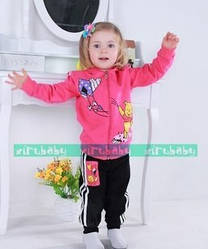 Дитячий трикотажний спортивний костюм на дівчинку рожевий Вінні 104 см