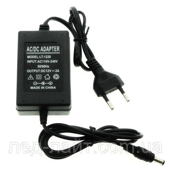 Блок живлення (адаптер) 12V 2A 24W у пластиковому корпусі