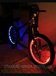 Яскрава підсвітка велосипеда оптичним дротом. 6 кольорів, фото 5