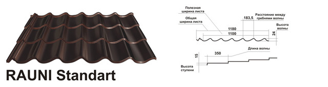 Металлочерепица РАУНИ Стандарт