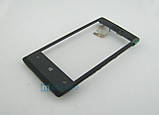 Сенсорний екран Nokia 521 чорний з рамкою, фото 2