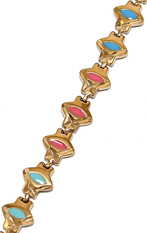 Браслет ХР. Позолота 18К.Інкрустація емаллю різних кольорів. Довжина: 20 см. Ширина: 9 мм.