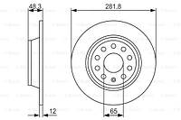 Гальмівний диск задній Skoda Superb (2008-2015) Bosch 0986479247