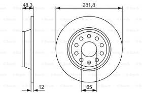 Гальмівний диск задній Audi A3 (2003-2012) Bosch 0986479247