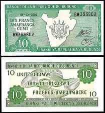 Бурунді/Burundi 10 Francs 2005 Pick 33e UNC