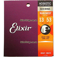 Струны Elixir 11182 Nanoweb Bronze HD Light 13-53