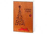 Дерев'яні новорічні листівки "Ялинка", оригінальне приготування з Новим роком