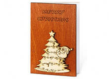 Прикольні листівки з дерева "Merry Christmas" новорічні сувеніри