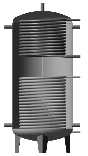 Буферная емкость для котла с двумя змеевиками ЕА-11-2000 Kuydych, теплоаккумулятор, тепловой бак
