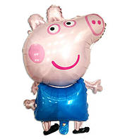 Минни-Фольгированный шар фигурный Свинка Пеппа "Джордж" синий 36х28 см