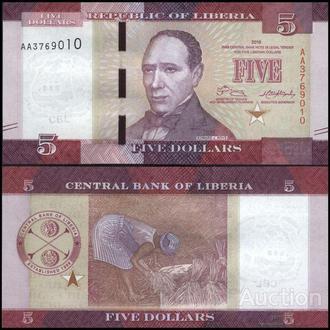 Ліберія / Liberia 5 dollars 2016 Pick NEW UNC