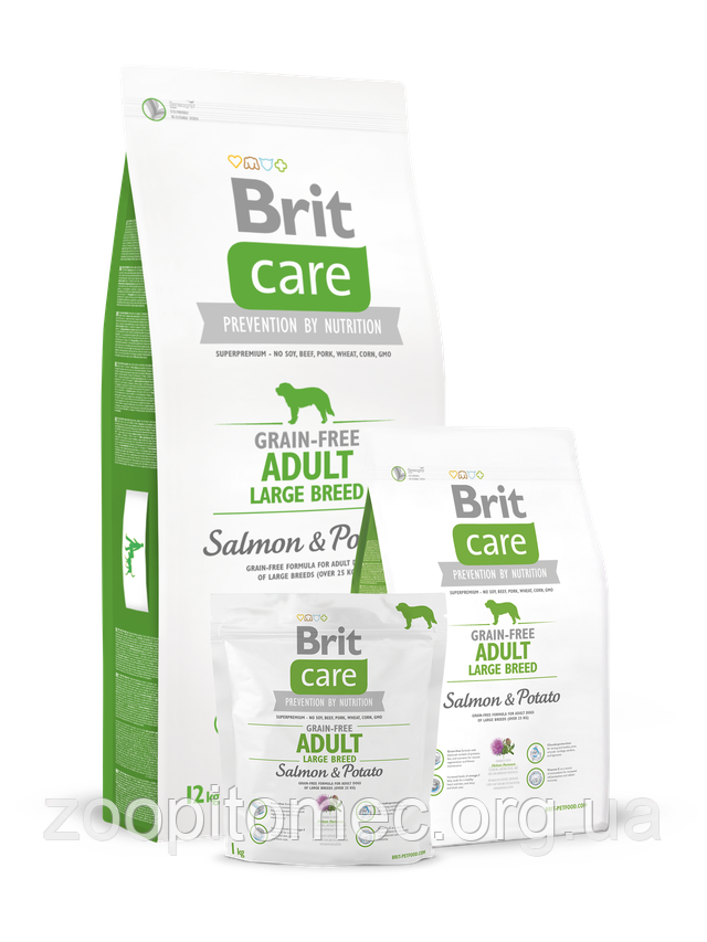Корм Brit Care (Брит Кеа) Adult Large Breed Salmon Potato для дорослих собак великих порід лосось з картоплею, 12 кг